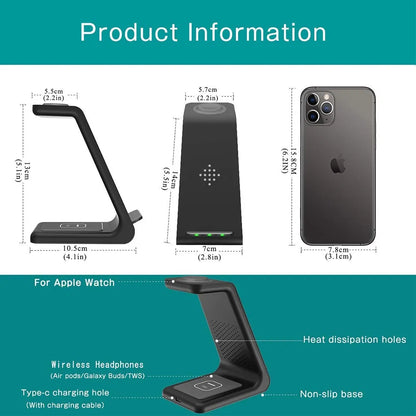 3 in 1 Wireless Charger Stand for iPhone