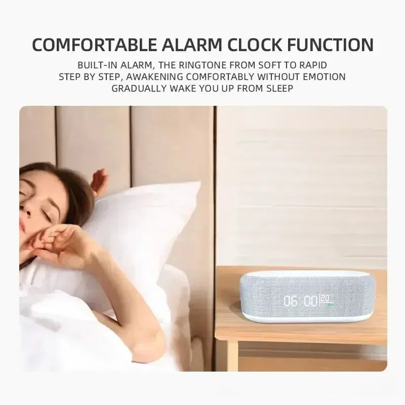 Wireless Chargers Pad Stand Phone 15W Fast Charging Dock Alarm Bedroom Lamp Night Light Desktop Clock Temperature Thermometer